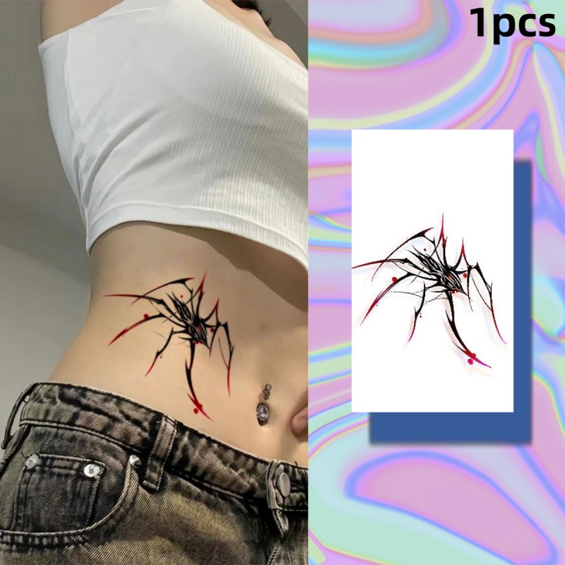Hình Xăm Dán 3D Hình Cô Gái Nhện Màu Đen Chống Thấm Nước Và Lâu Trôi Trong Vòng 7 Ngày