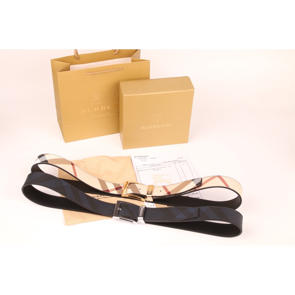 Burberry belt nam da thật dây đeo thắt lưng sang trọng quần jean ghim khóa thắt lưng hộp quà