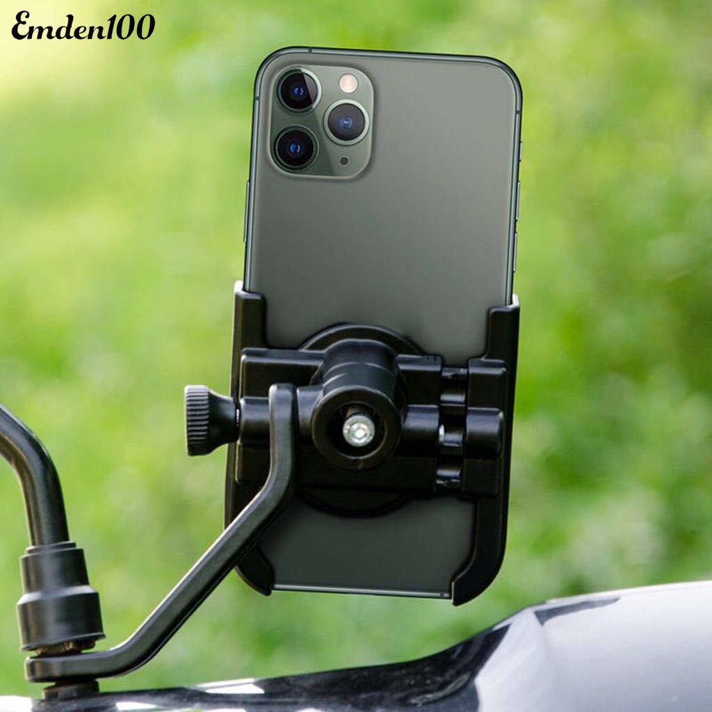 EMDEN Giá Đỡ Điện Thoại Di Động Bằng Hợp Kim Nhôm Xoay 360 Độ Gắn Tay Lái Xe Máy