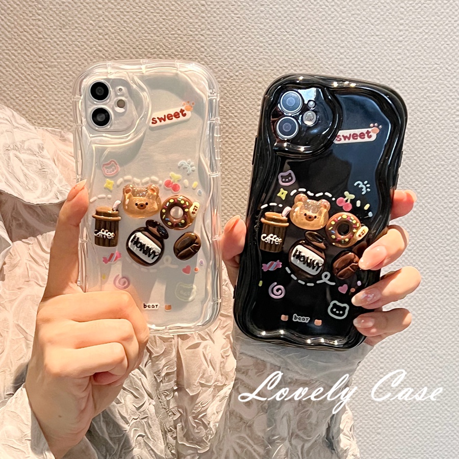 Ốp Điện Thoại Hình Gấu 3d diy Cho iphone15 14 13 12 11 pro max 8 7 6 6s plus x xr xs max se 2020