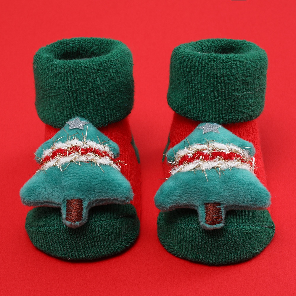 Vớ Cotton Chống Trượt In Họa Tiết Giáng Sinh Dành Cho Trẻ Sơ Sinh