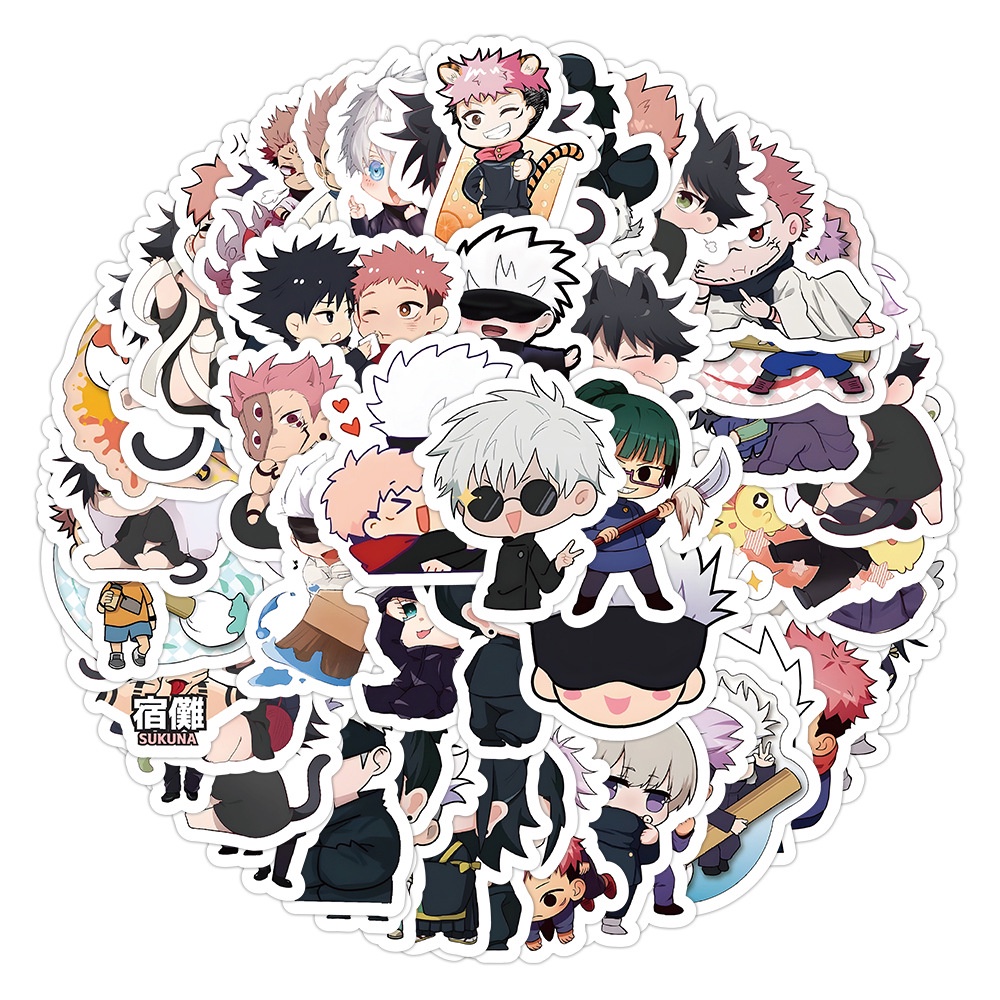 100 cái phim hoạt hình jujutsu kaisen gojo satoru dán cho xe đạp xe máy văn phòng phẩm vali dễ thương anime decal kid toy sticker