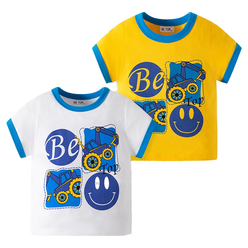 Áo Thun Tay Ngắn Chất Liệu 100% Cotton In Hoạ Tiết 3D Thời Trang 2023 Cho Bé