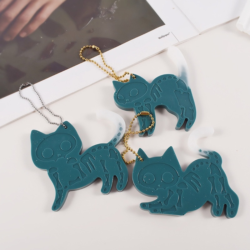 Weizz Khuôn Silicon Làm Móc Khóa Hình Mèo halloween