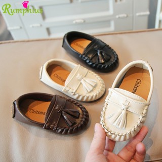 Rumphius Giày Lười Da Đế Mềm Chống Trượt Đính Tua Rua Phong Cách Anh Quốc Cổ Điển Dành Cho Bé Gái Size 21-35