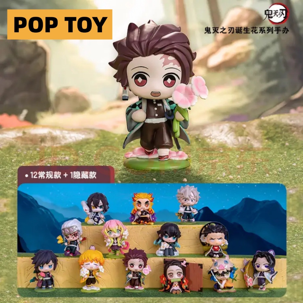 Demon slayer series blind box doll popmart hình dễ thương sở thích sưu tập quà tặng cho bạn bè