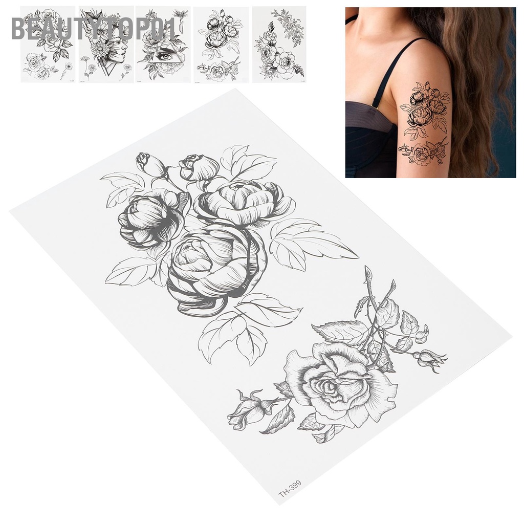 BeautyTop01 Tạm thời Miếng Dán Hình Xăm Cánh Tay Ngực Lưng Chân Chống Nước Nữ Hoa
