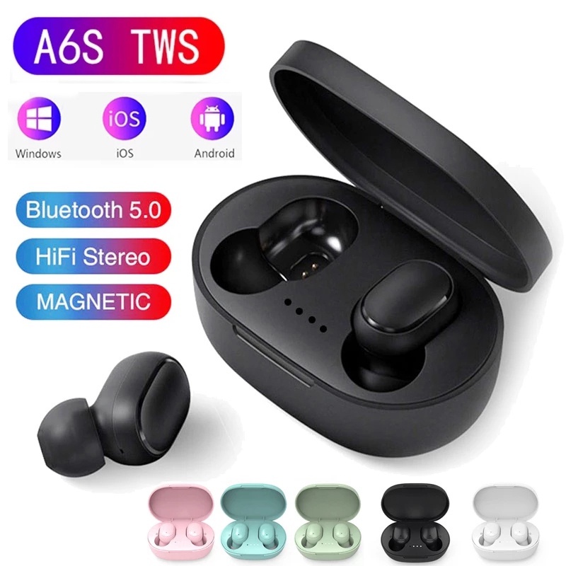 Tai Nghe A6s Tws Bluetooth 5.0 Stereo Macaron Mini Cho Xiaomi Redmi Điện Thoại Thông Minh Android Ios flash12_vn