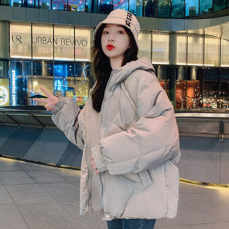 [ SẴN ] Áo khoác phao béo nữ có mũ trùm, Áo phao trần bông 5 lớp phong cách Hàn Quốc mã PN01
