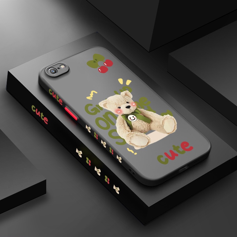 Ốp Điện Thoại Cứng Viền Silicon Hình Gấu Bông Dễ Thương Chống Sốc Cho iPhone 6 6 Plus 6s 6s Plus