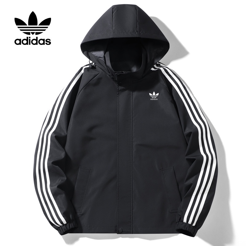 Áo Khoác Chống Gió adidas m-5xl Chống Thấm Nước Có Mũ Tháo Rời Thời Trang Cao Cấp Cho Nam