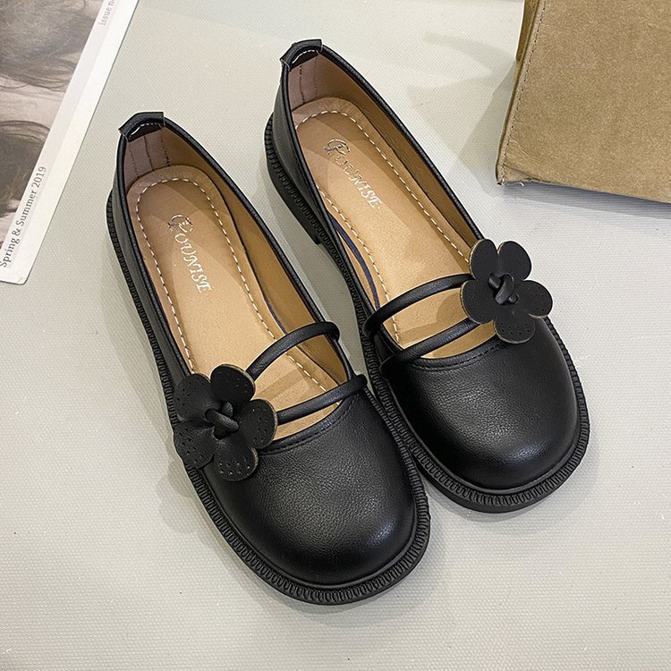 Giày Lười Da Đế Thấp Thời Trang Mùa Thu 2023 Phong Cách Retro