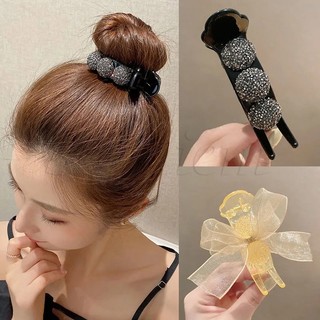 Lược cài tóc răng lớn đính đá pha lê lấp lánh phong cách vintage thanh lịch cho nữ
