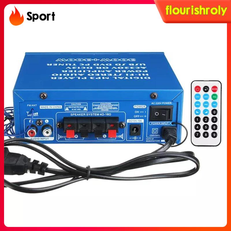 Bộ Khuếch Đại Âm Thanh HIFI 600W Mini Bluetooth 5.0 Kèm Điều Khiển Từ Xa