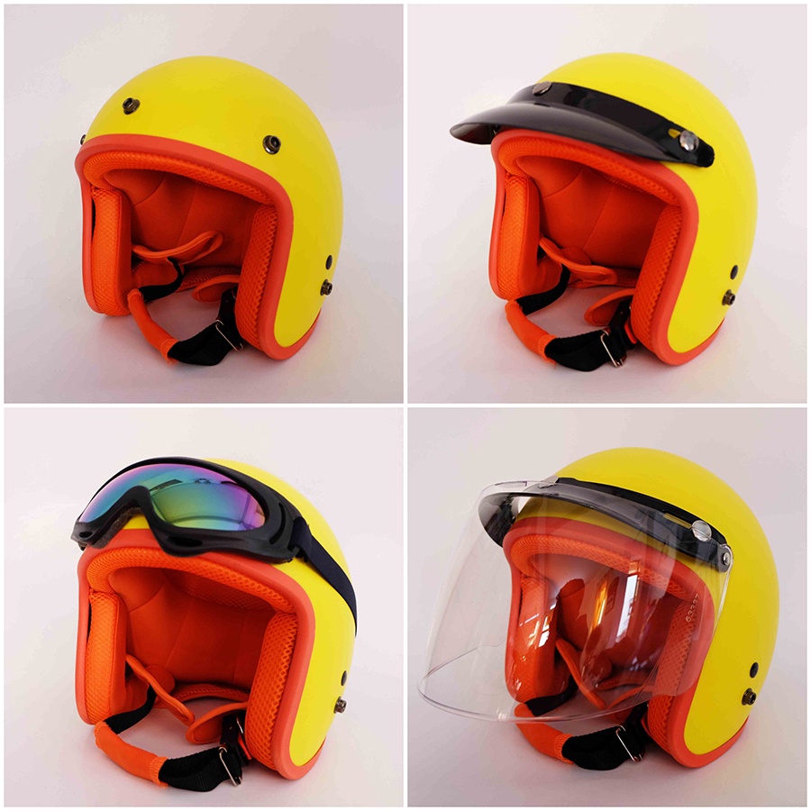 Mũ Bảo Hiểm 3/4 đầu  Lót 7 Màu Cao Cấp Như Hình - Hàng CTY-Cam Kết Chất Lượng Giống Hình 100%