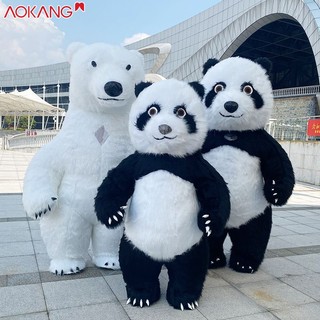 Gấu trúc hoạt hình khổng lồ bơm hơi dài 2 mét dùng làm đạo cụ chụp ảnh