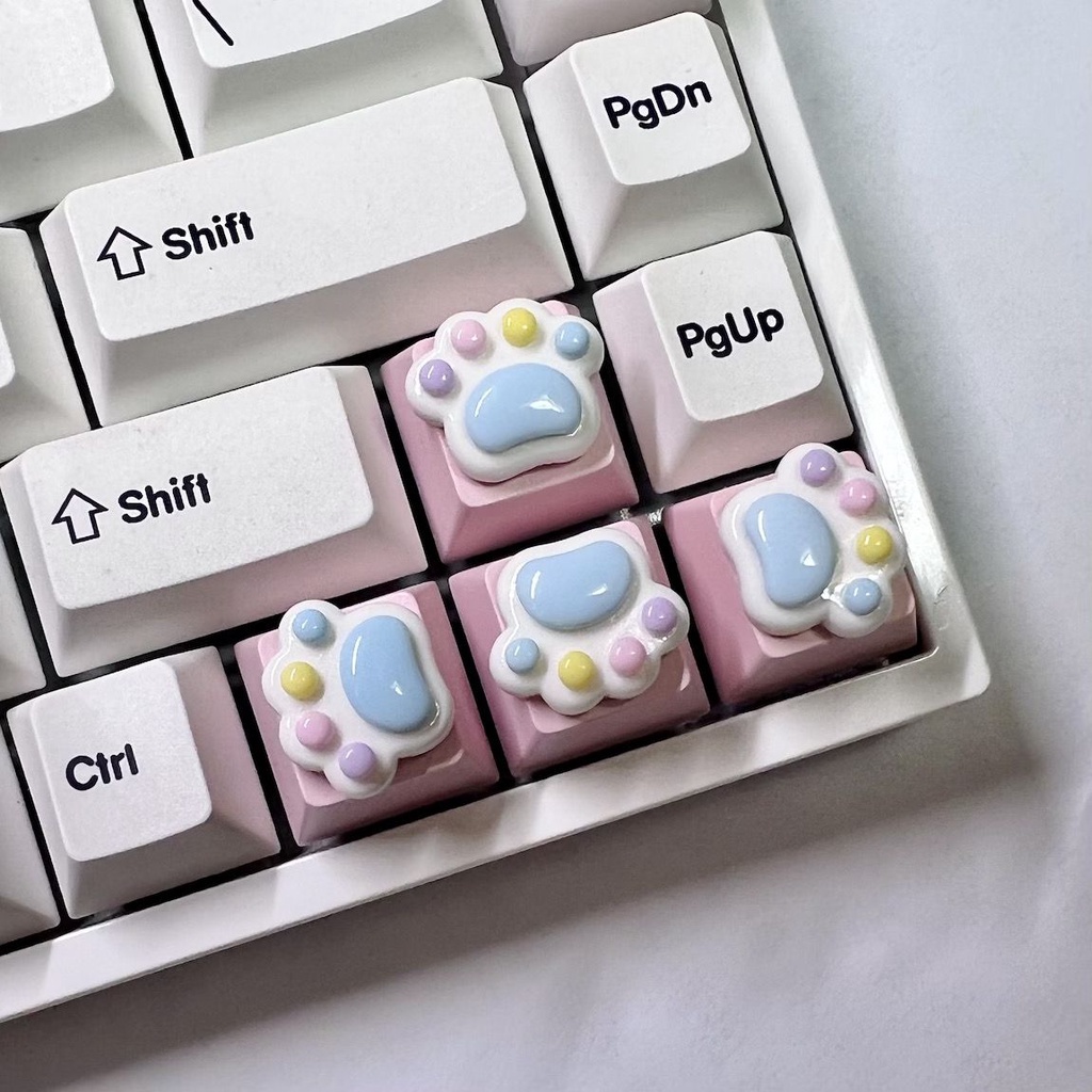Bộ 4 Nút Bàn Phím Cơ OEM Hình Dấu Chân Mèo Dễ Thương