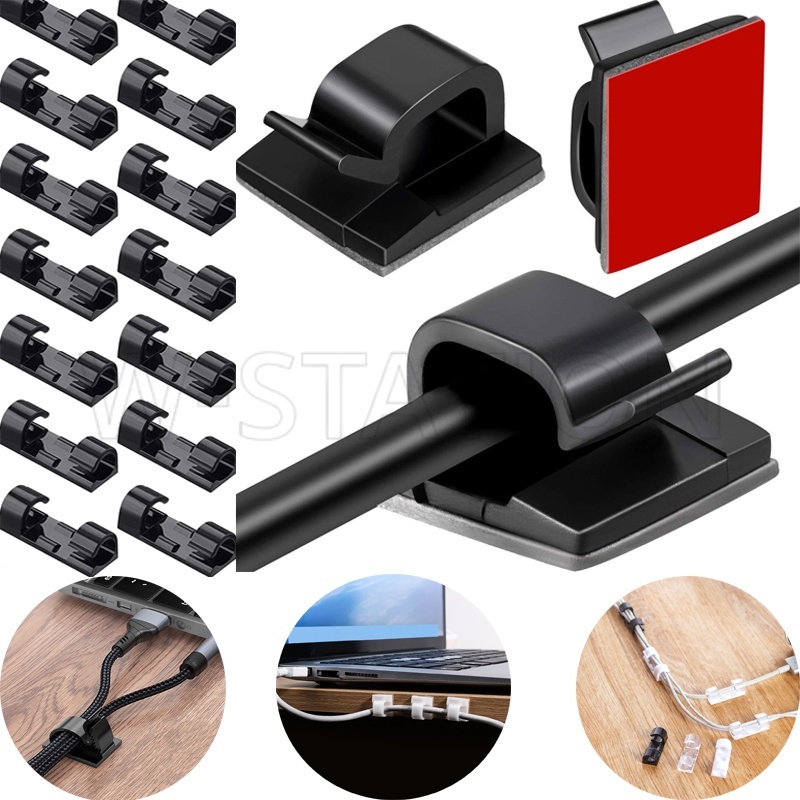 Dụng Cụ Cố Định Dây Cáp / Máy Cắt Cỏ / Giá Sạc Tự Dính Hình Vuông / Kẹp Dây Cáp Sạc / Máy Tính Để Bàn Sắp Xếp