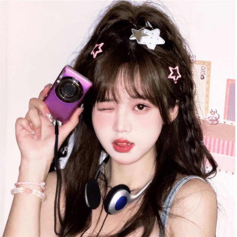 Set 2 Kẹp Tóc Hình Ngôi Sao Năm Cánh Dễ Thương Y2k