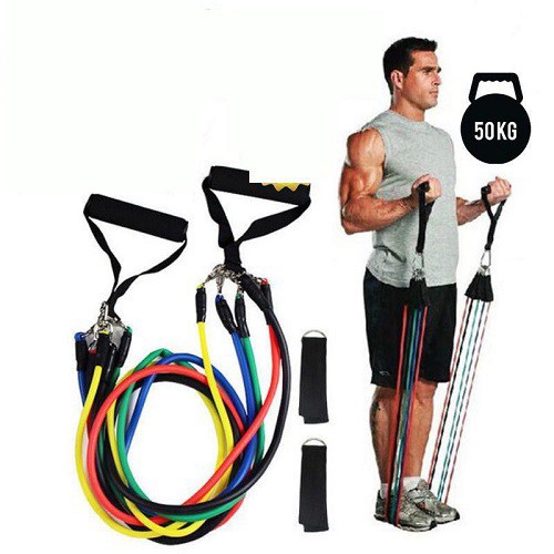 Dây ngũ sắc tập gym tập thể hình tại nhà - 5 dây đàn hồi cho nam nữ tập toàn thân