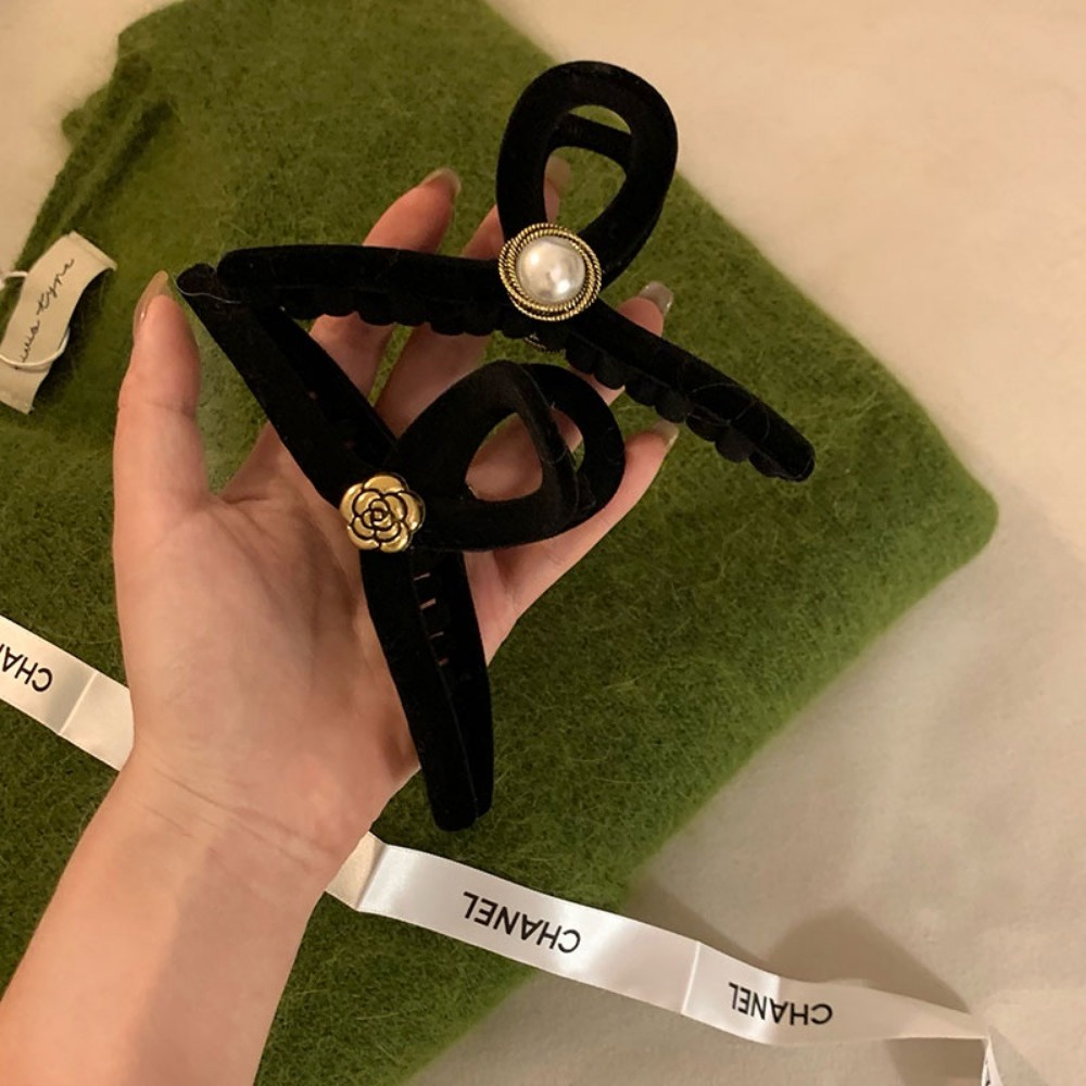 Kẹp Tóc Hình Hoa Trà Đính Ngọc Trai Giả Thời Trang Mùa Đông DULA777