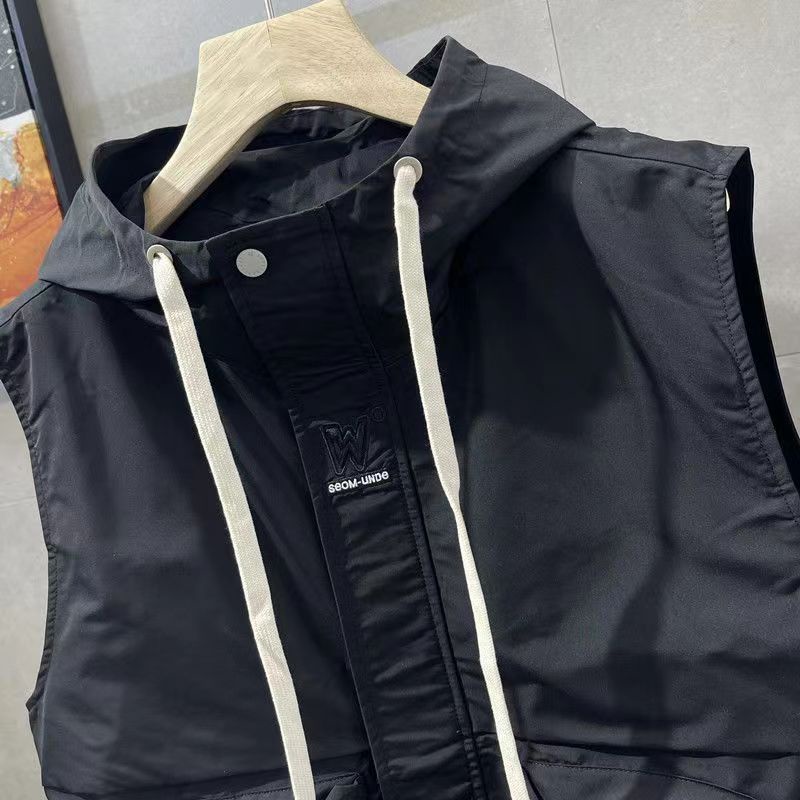 Áo Khoác Ghi Lê Có Mũ Trùm Đầu Màu Sắc Đơn Giản Cho Nam Giới