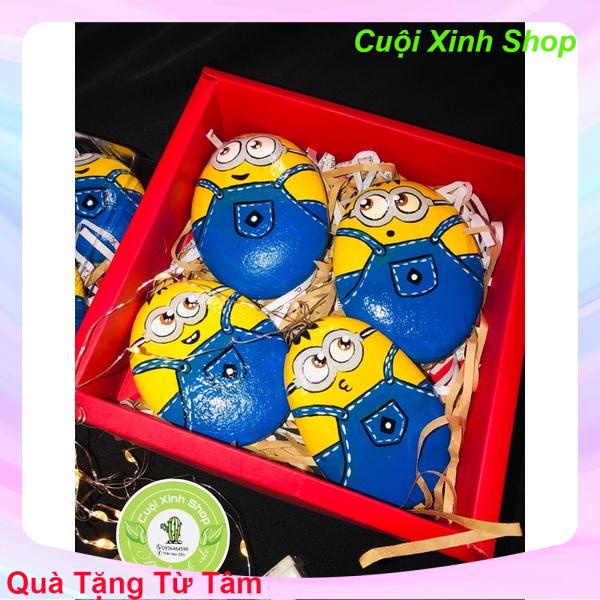 Tranh đá cuội hình kẻ cướp mặt trăng, hòn đá nhiệm màu, sét quà tặng ý nghĩa