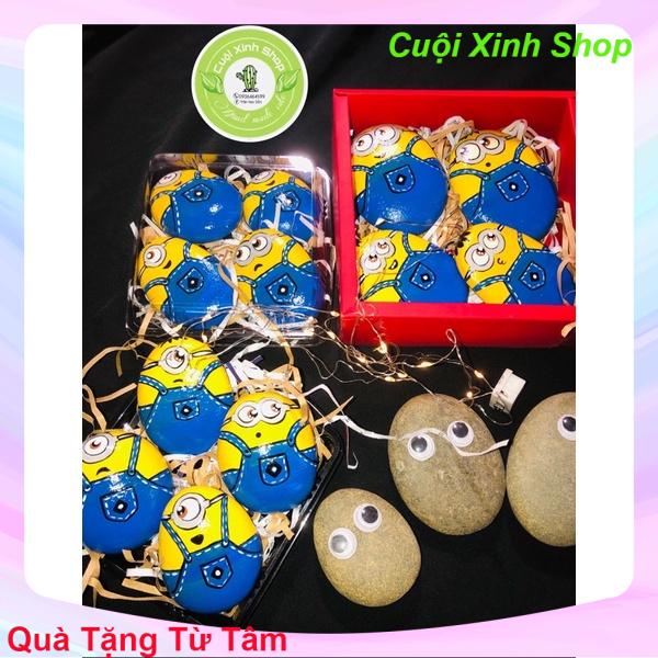 Tranh đá cuội hình kẻ cướp mặt trăng, hòn đá nhiệm màu, sét quà tặng ý nghĩa