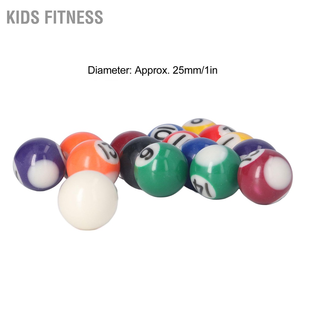 KidsFitness 25Mm Mini Bi-a Bóng Hoàn Chỉnh 16 Bi Bộ Phong Cách Nhựa Bàn Phụ Kiện