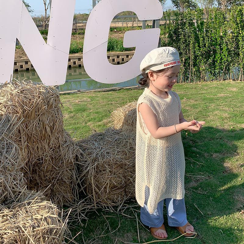 Đầm Dệt Kim Phối Lưới Thời Trang Mùa Hè Hàn Quốc 2023 Mới Cho Bé Gái