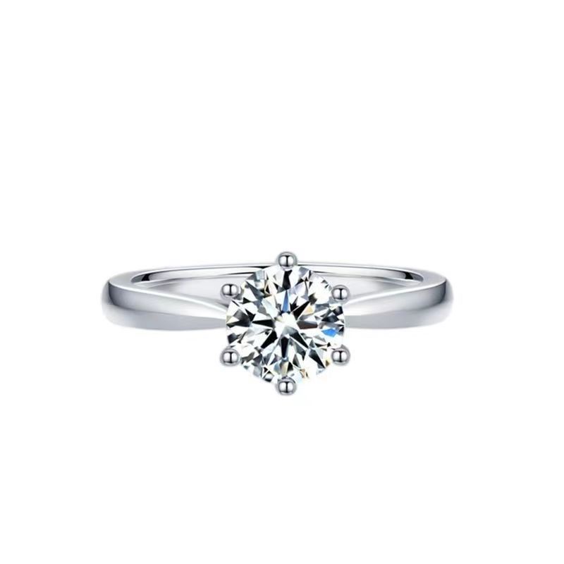 Nhẫn Dạng Mở Có Thể Điều Chỉnh Kích Thước One Carat of Platinum Moissanite Đá Moissanite Quà
