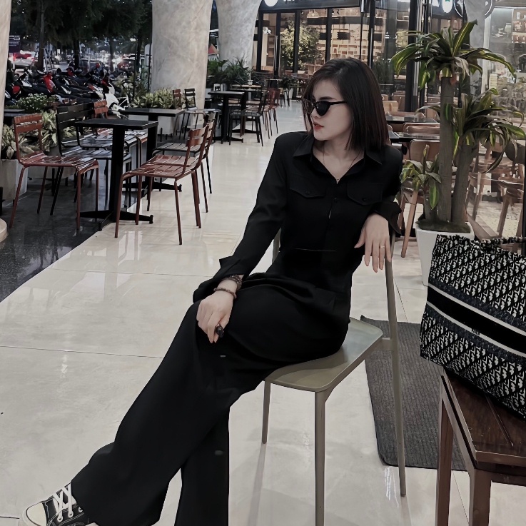 Set Áo Sơ Mi Croptop Quần Suông SM06 Phong Cách Cá Tính Cho Nữ