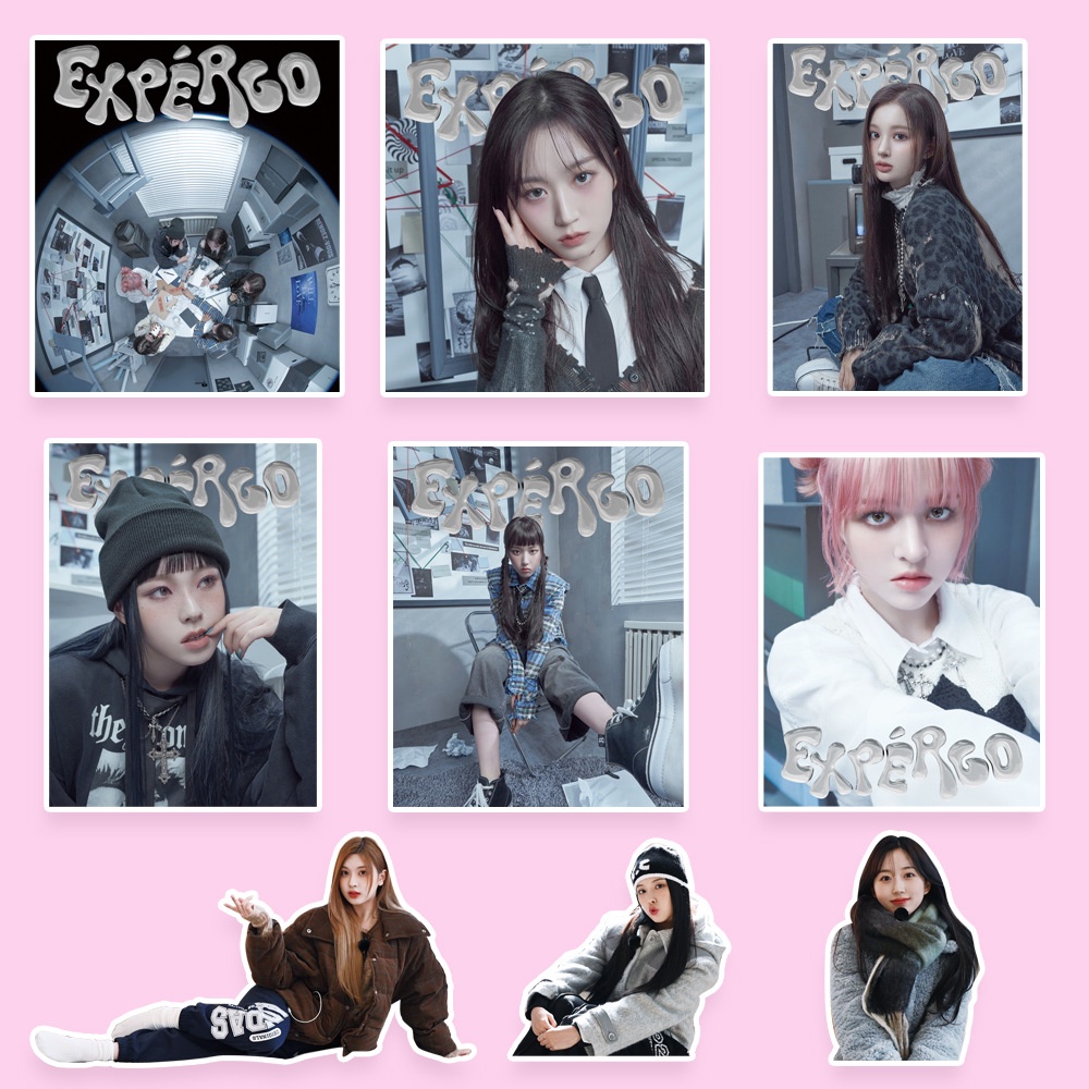 Kpop nmixx expergo stickers shaped big head stickers self-adhesive diy handbook stickers