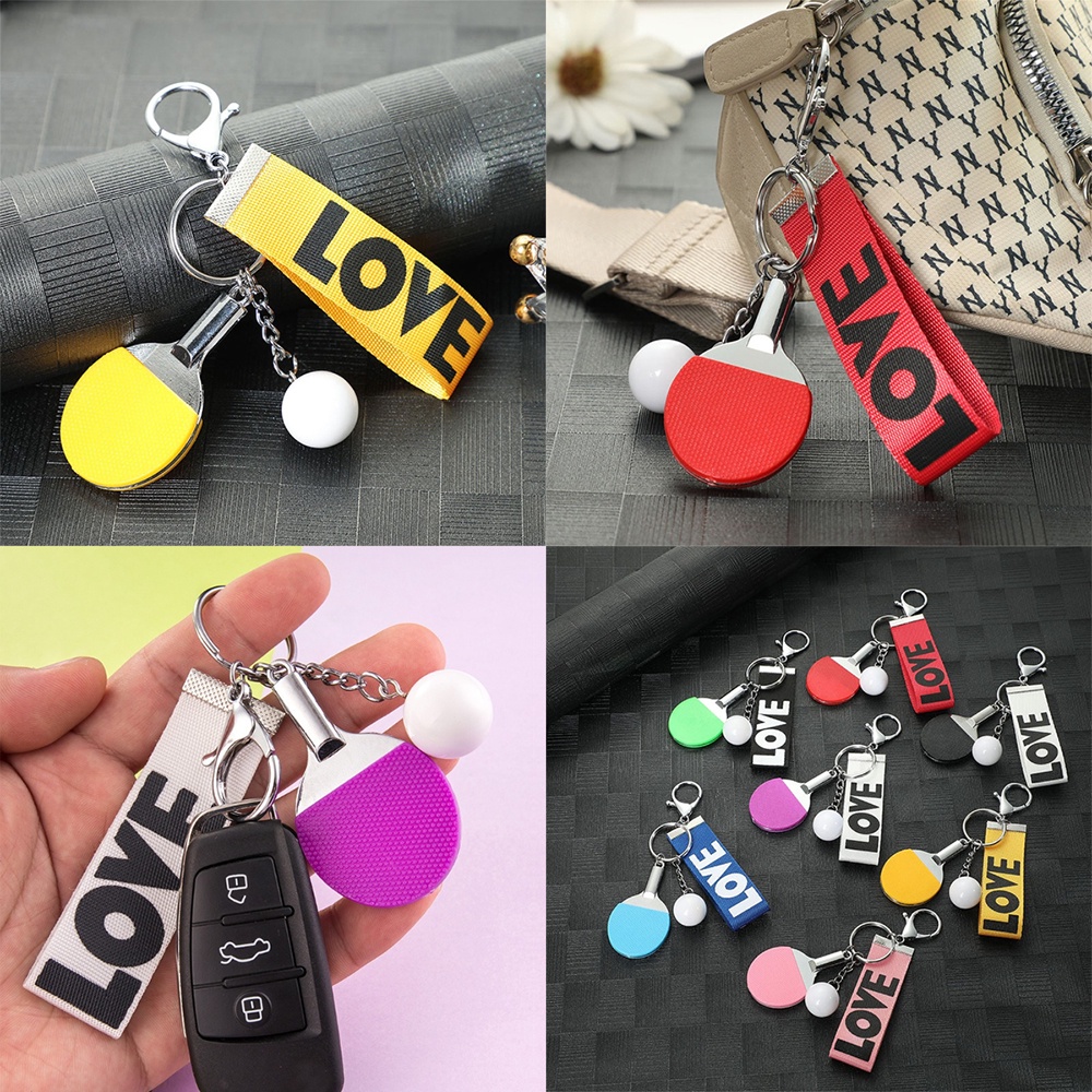 Móc Khóa Hình Vợt Bóng Bàn Mini Bằng Kim Loại Nhiều Màu Sắc Dành Cho Nam Nữ
