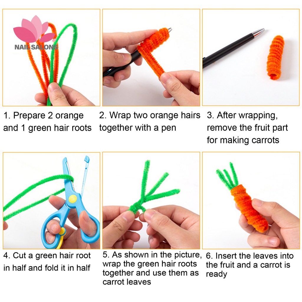 Set 100 Thân Dây Xoắn Bằng Vải Chenille Mềm Màu Sắc Tươi Sáng Dùng Làm Đồ Thủ Công Trang Trí Nội Thất