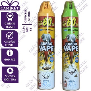 Bình xịt muỗi, xịt côn trùng Jumbo Vape không mùi chai 600ml