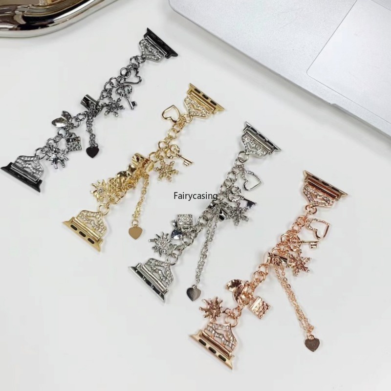 Dây Đeo Đồng Hồ Bằng Thép Không Gỉ Hình Bông Tuyết 49mm 8 7 45mm 41mm 38mm Cho iwatch 6 5 4 3 SE 44mm 42mm 40mm