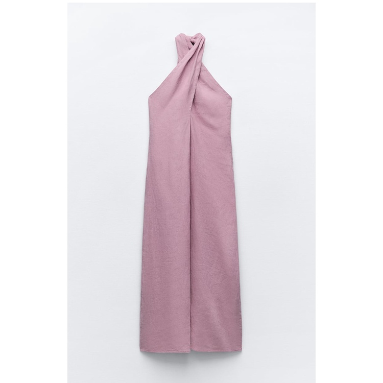 Zara mùa hè mới thanh lịch nút chéo bướm thắt lưng treo cổ váy 4786326