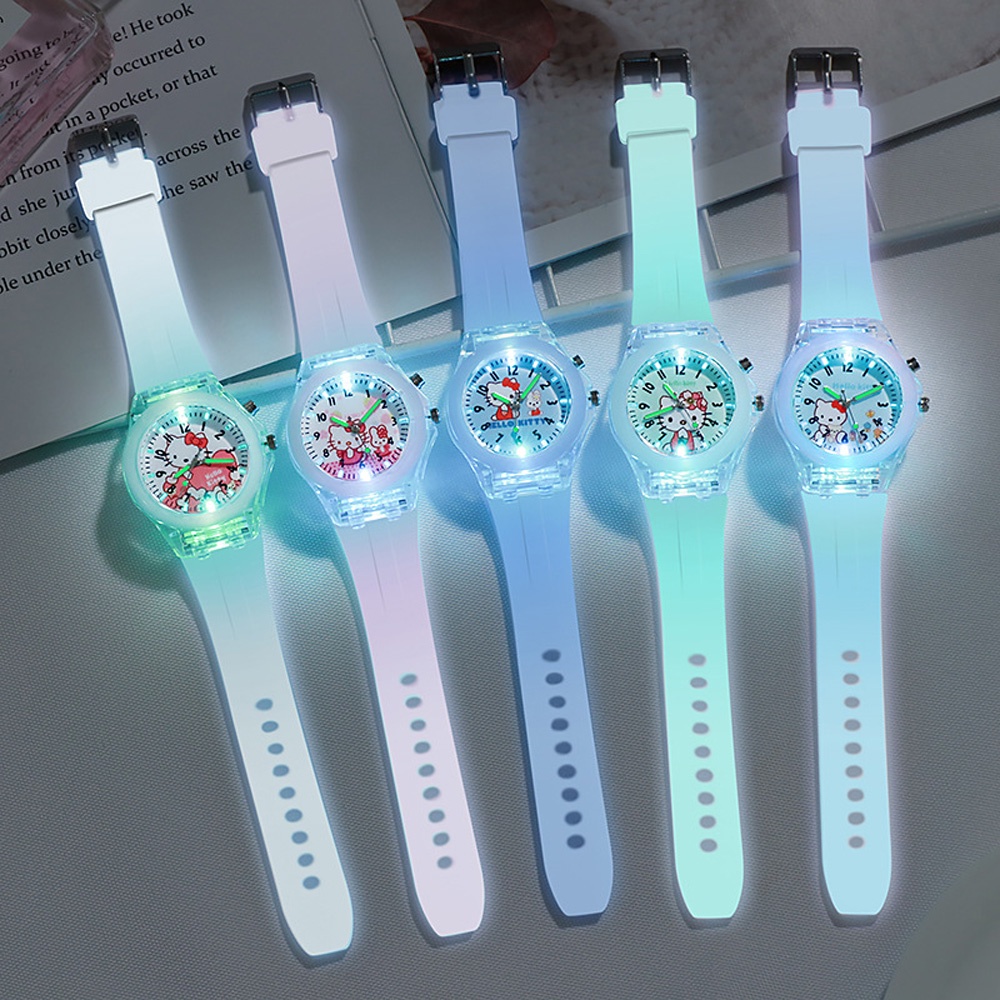 Frozen cartoon kid's waterproof watch đồng hồ led light luminous silicone watch nữ hoàng băng giá elsa / anna / hello kitty luminous glow girls đồng hồ quà tặng cho trẻ em