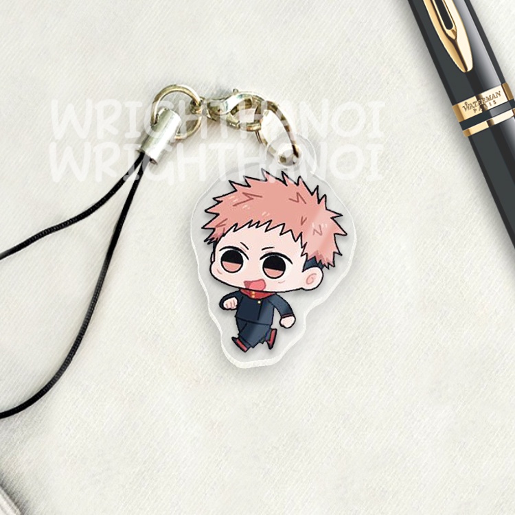 Móc treo điện thoại, dây đeo điện thoại, móc khóa acrylic Jujutsu Kaisen Gojo Satoru anime chibi cute trang trí ba lô