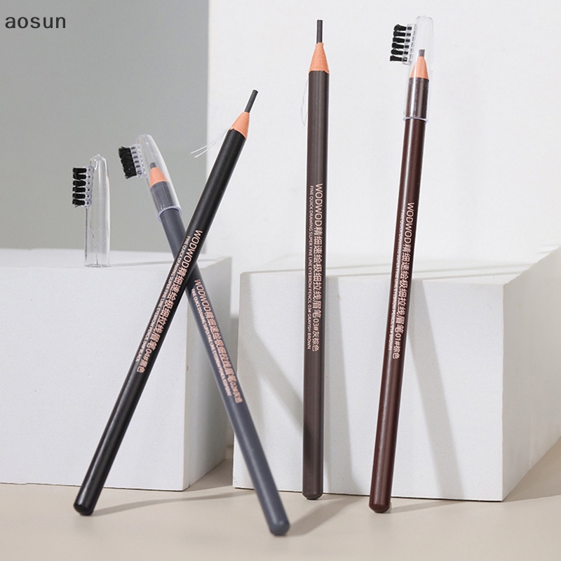 Aosun 1 pcs chì kẻ mày chống thấm mồ hôi chống thấm nước ultra-thin eyebrow pen for women beauty cosmetic eyebrow pencil cosmetics tool en