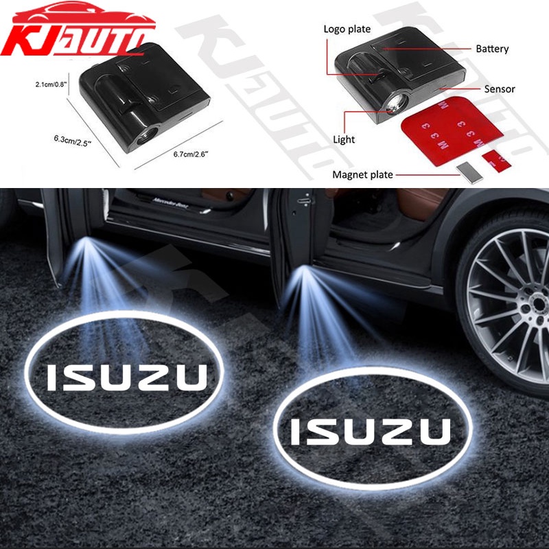 2 cái / bộ đèn cửa ô tô isuzu đèn chào mừng không dây isuzu d max d-max mu-x mu x trf đèn led phim hoạt hình hd 3d phụ kiện máy chiếu