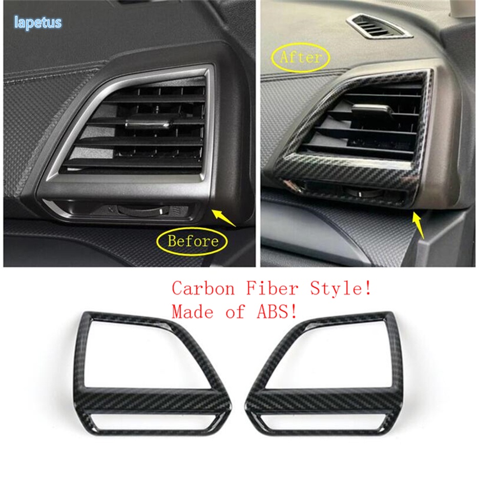 Bộ trang bị lại nội thất bằng sợi carbon đầu đèn đọc sách dashbaord air outlet cover trim cho subaru forester 2018 - 2023 phụ kiện