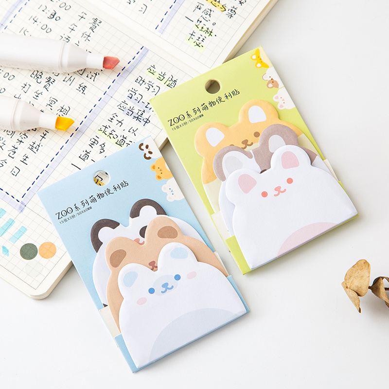 Set 45 Tờ Giấy Ghi Chú Họa Tiết Thú Cưng Hoạt Hình Dễ Thương