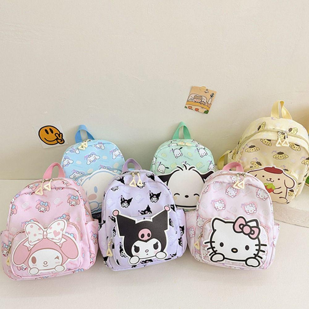 Balo đi học họa tiết mèo Kitty/ cún Kumamoto Pachacco hoạt hình phong cách Hàn Quốc dễ thương dành cho trẻ em