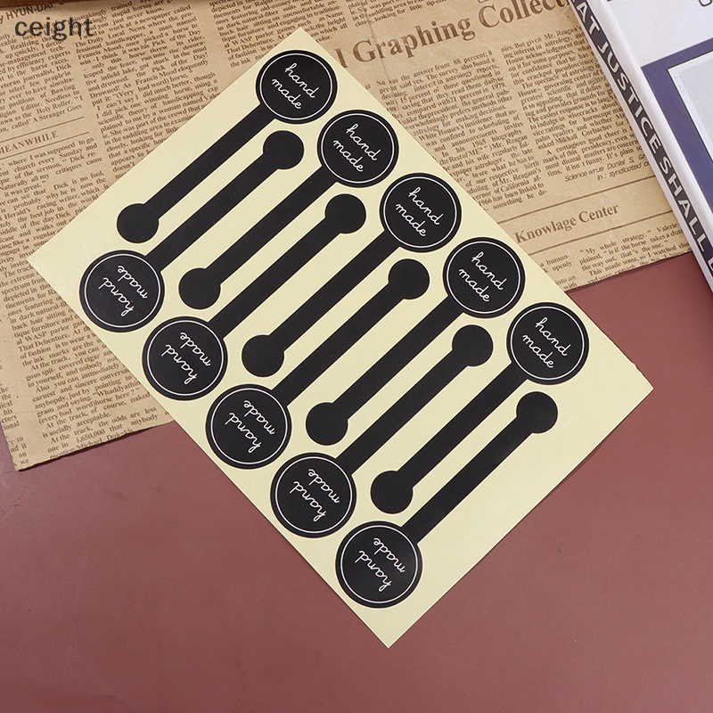 100 cái keo dán kiểu dài làm bằng tay bao bì bánh niêm phong nhãn kraft sticker vn