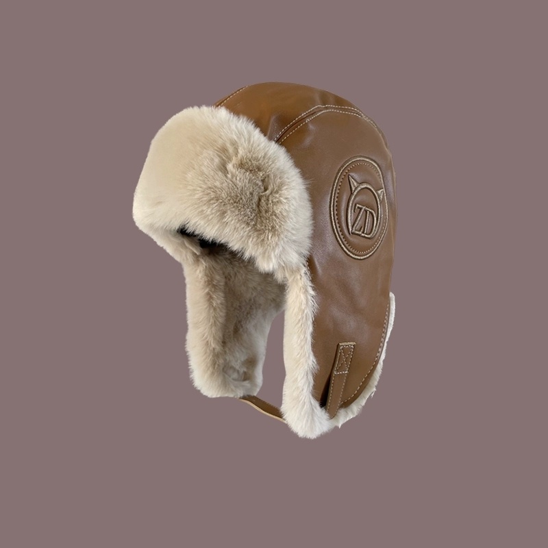 Mũ Da Dày Dặn Giữ Ấm Tai Chống Gió Thời Trang Thu Đông Cho Nữ Sự Bảo Vệ