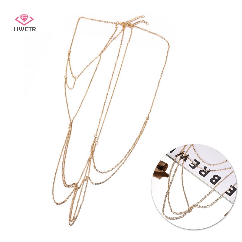 Hwetr sexy chuỗi ngực áo ngực bikini bụng chuỗi eo phụ nữ cô gái bãi biển mùa hè khai thác vòng cổ chuỗi ngực trang sức cơ thể mới
