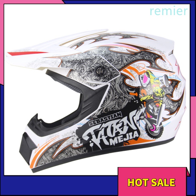 Re motorcycle helmet high-density foam lining atv mountain bike full face mũ bảo hiểm hấp thụ sốc mạnh với graffiti
