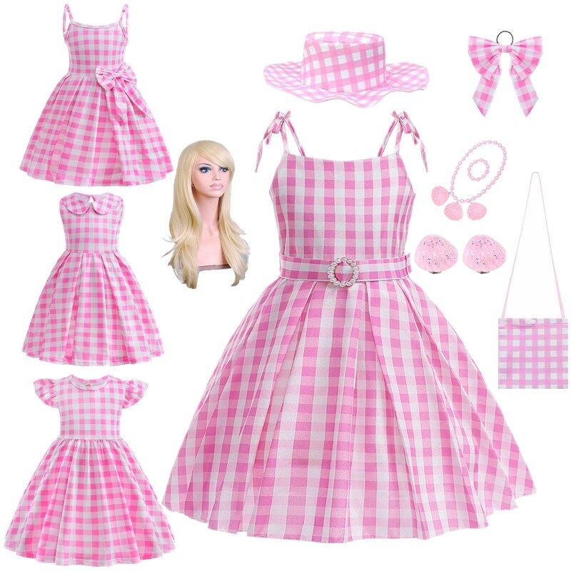 Nnjxd váy hồng đáng yêu cho bé gái barbie movie cosplay trang phục váy công chúa quà tặng sinh nhật váy halloween quần áo dự tiệc quyến rũ